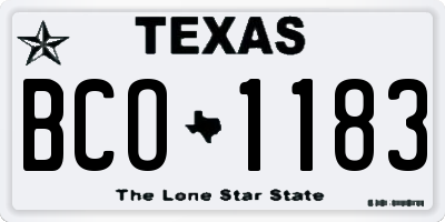 TX license plate BCO1183