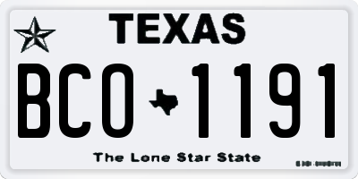 TX license plate BCO1191