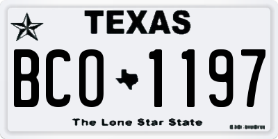 TX license plate BCO1197
