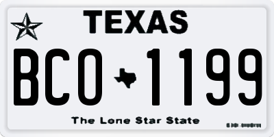 TX license plate BCO1199
