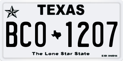 TX license plate BCO1207