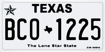 TX license plate BCO1225