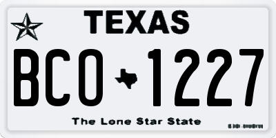 TX license plate BCO1227