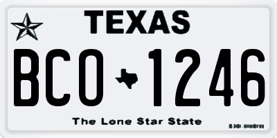 TX license plate BCO1246