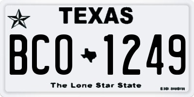 TX license plate BCO1249