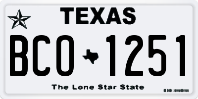 TX license plate BCO1251