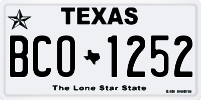 TX license plate BCO1252