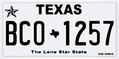 TX license plate BCO1257