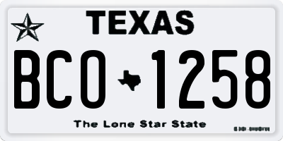TX license plate BCO1258