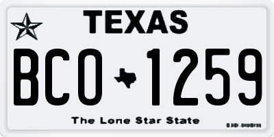 TX license plate BCO1259