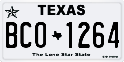 TX license plate BCO1264