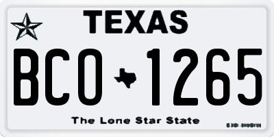 TX license plate BCO1265