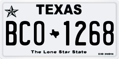 TX license plate BCO1268