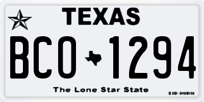 TX license plate BCO1294