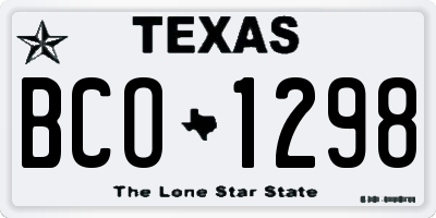 TX license plate BCO1298