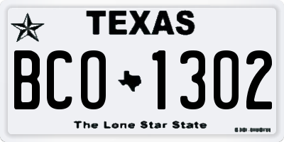 TX license plate BCO1302