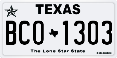 TX license plate BCO1303