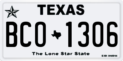 TX license plate BCO1306
