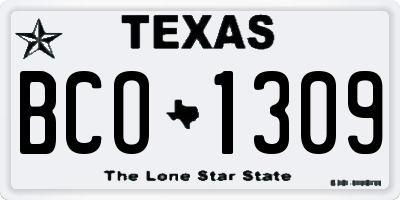 TX license plate BCO1309