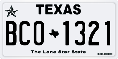 TX license plate BCO1321