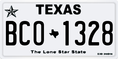 TX license plate BCO1328