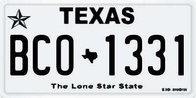 TX license plate BCO1331