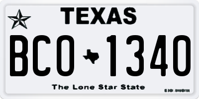 TX license plate BCO1340