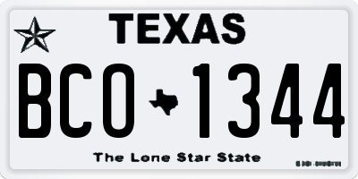 TX license plate BCO1344