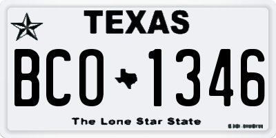 TX license plate BCO1346