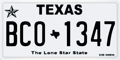 TX license plate BCO1347