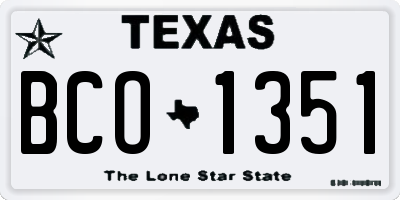 TX license plate BCO1351