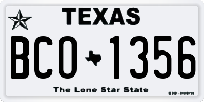 TX license plate BCO1356