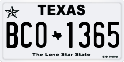 TX license plate BCO1365
