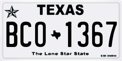 TX license plate BCO1367