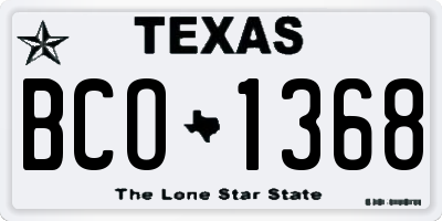 TX license plate BCO1368