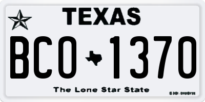 TX license plate BCO1370