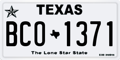 TX license plate BCO1371