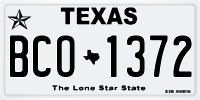 TX license plate BCO1372