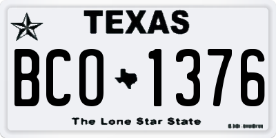 TX license plate BCO1376