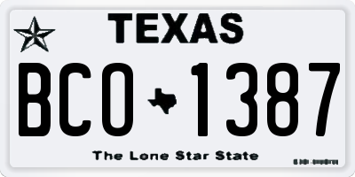 TX license plate BCO1387