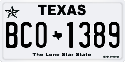 TX license plate BCO1389