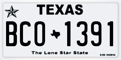 TX license plate BCO1391
