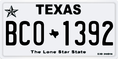 TX license plate BCO1392