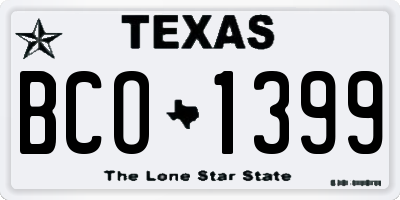 TX license plate BCO1399