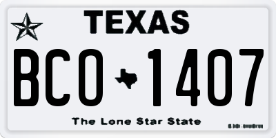 TX license plate BCO1407