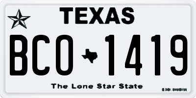 TX license plate BCO1419