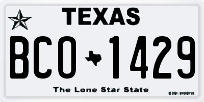TX license plate BCO1429