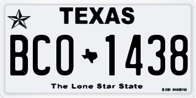 TX license plate BCO1438