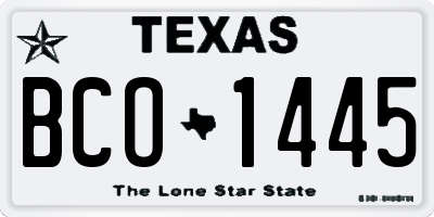 TX license plate BCO1445