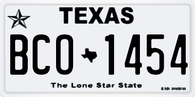TX license plate BCO1454